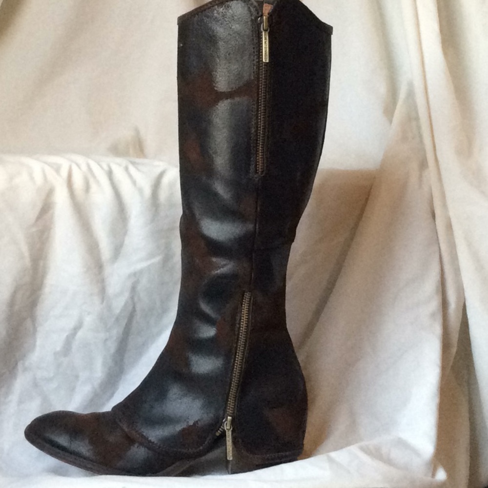 Brown on brown camp style print Donald J Pliner
